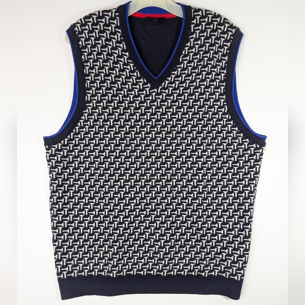 Ted Baker Golf Sweater Vest 2XL Men’s Merino Wool V Neck Golf Tee Thin Knit